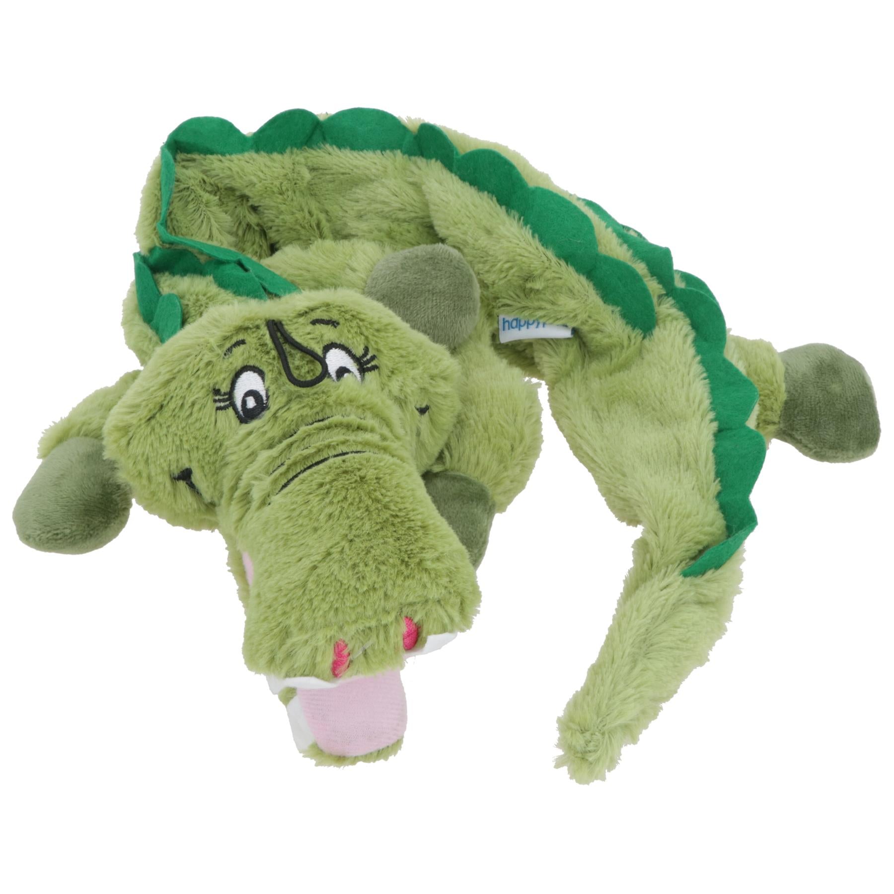 Plush Super Soft Unstuffed Wild Crinkler Alligator Dog Toy With Squeak 60x14x9cm
