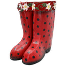 2PK Red Hanging Pair of Wellies Metal Planter Garden Gift Ornament 20x24x30cm