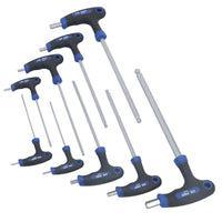 Vis à tête sphérique métrique MM Allen Hex et barre en T droite avec poignée 2 mm - 10 mm 9 pièces