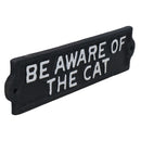 Be Aware Of The Cat Sign Plaque Cast Iron Garden House Wall Fence Gate Door