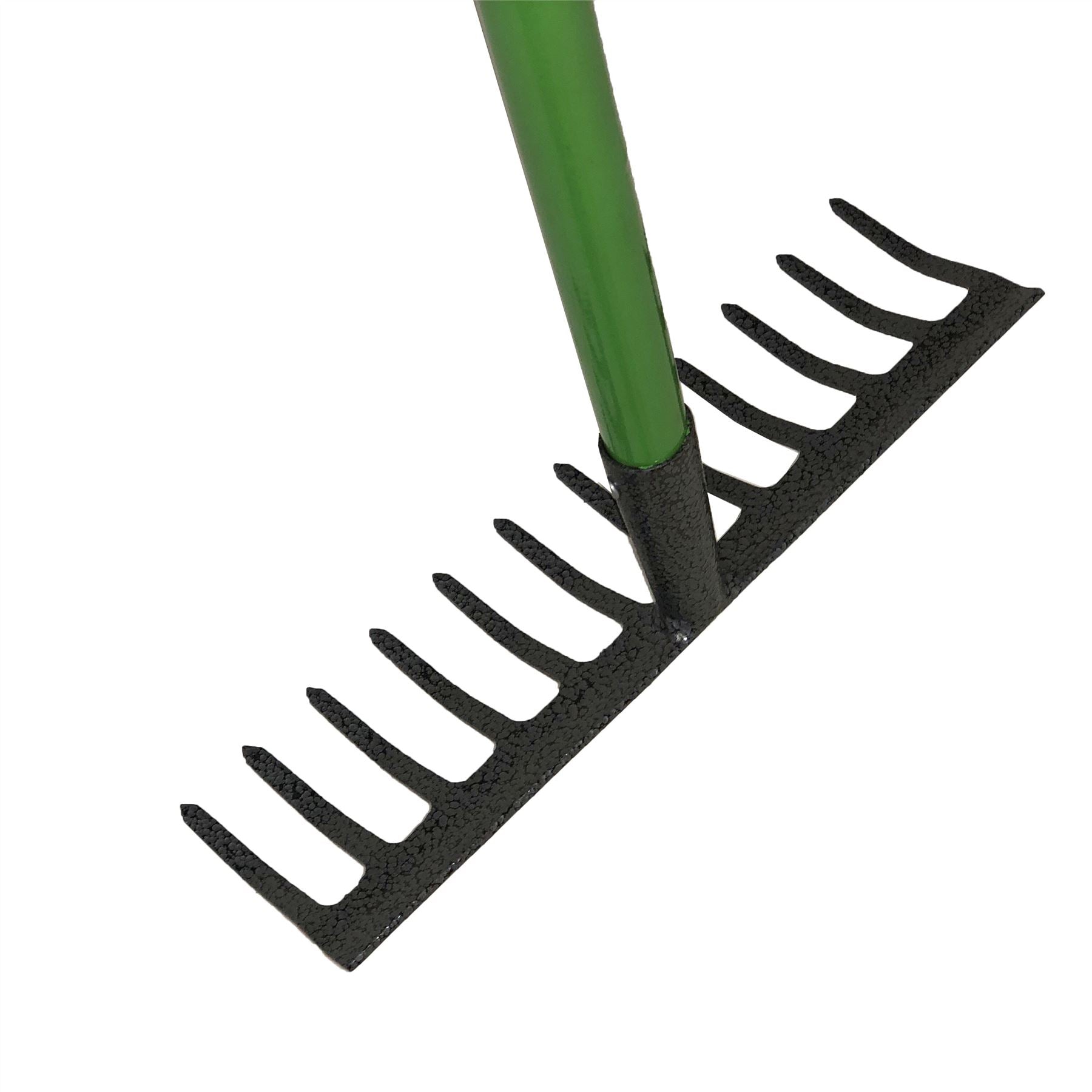 12 Teeth Soil Garden Rake Tubular Handle Carbon Steel 120cm Soil Leaf Raker