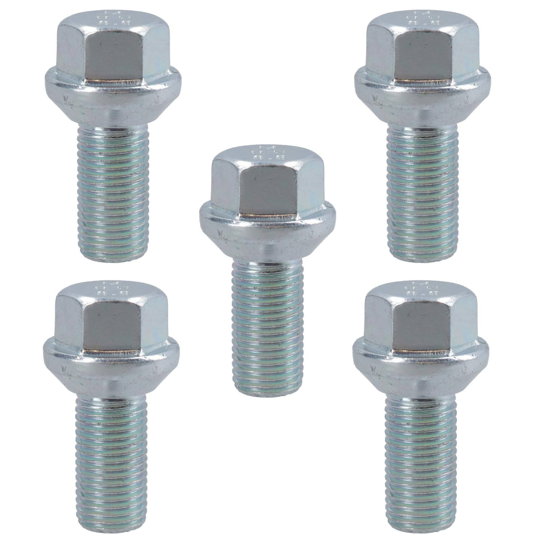 Lot de 5 boulons coniques de roue de remorque M14 x 1,5 pour Ifor Williams Indespension Knott