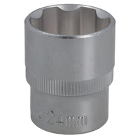 24mm 1/2" Dr Socket Super Lock Metric Shallow CRV Knurl Grip 6 Point TE796