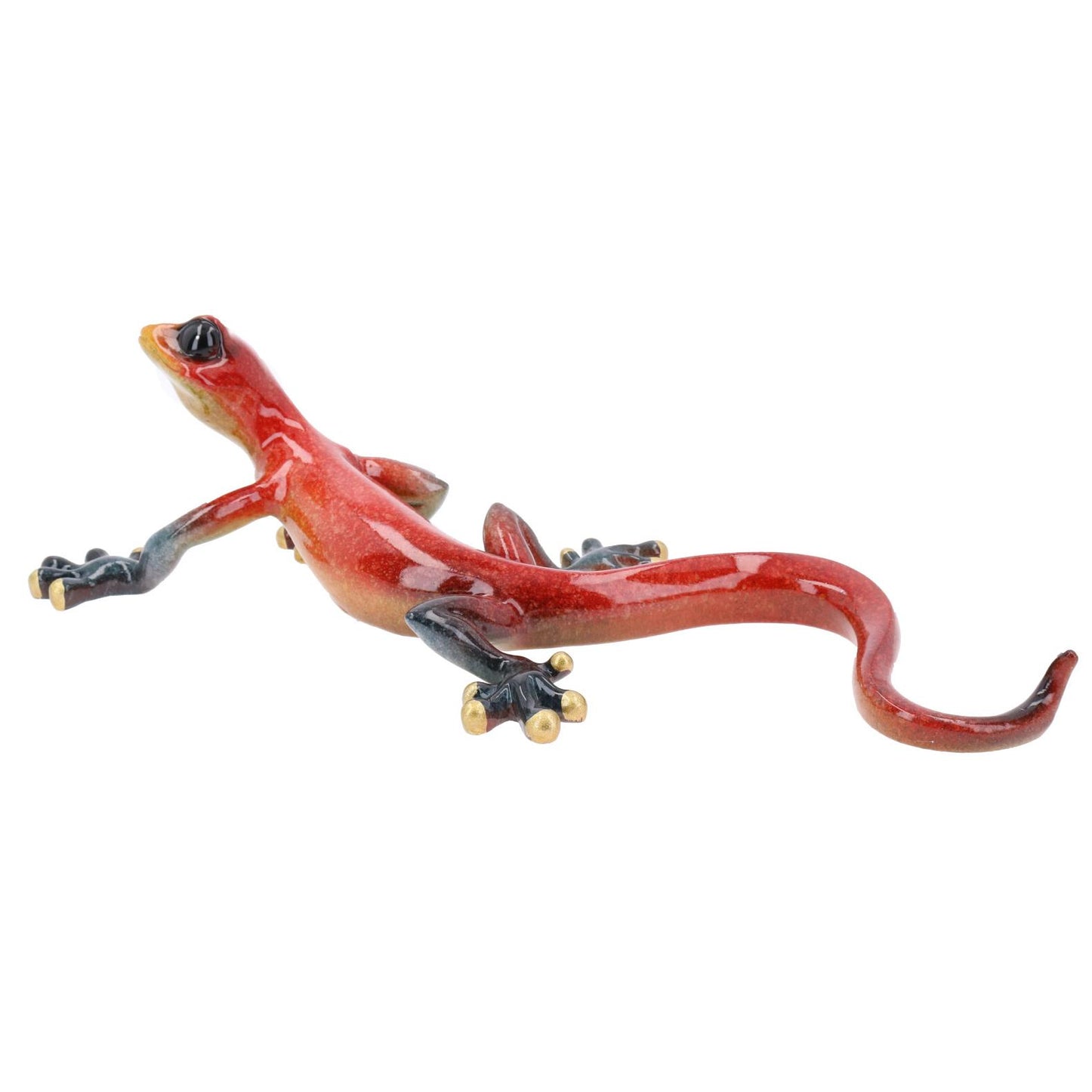 Red Speckled Gecko Lizard Resin Wall Shed Sculpture Decor Statue Large House