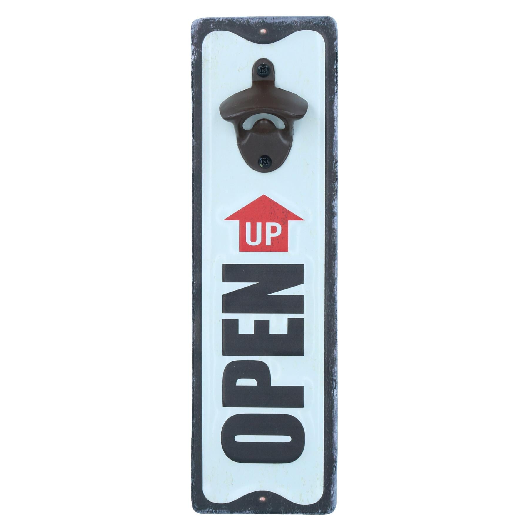 Open Up Bottle Opener Sign Gift Garage Door Shed Bar Hotel Pub Garden Yard