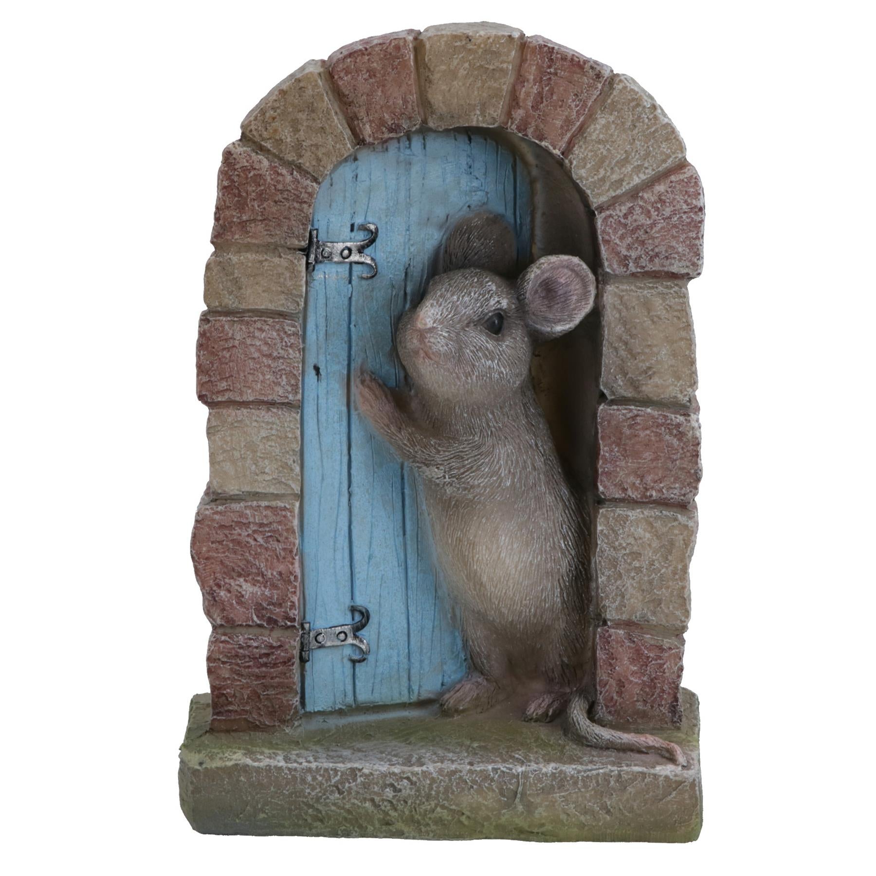 Mouse Door Figurine Statue House Decor Ornament Sculpture Resin Home