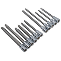 Douilles cannelées mâles 1/2" peu profondes et profondes M5 - M16, lot de 25 pièces