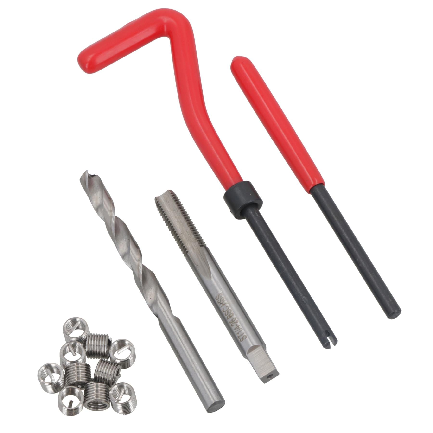 1/4 x 26 BSC Thread Repair Cutter Kit Helicoil Set for Damaged Threads 14pc