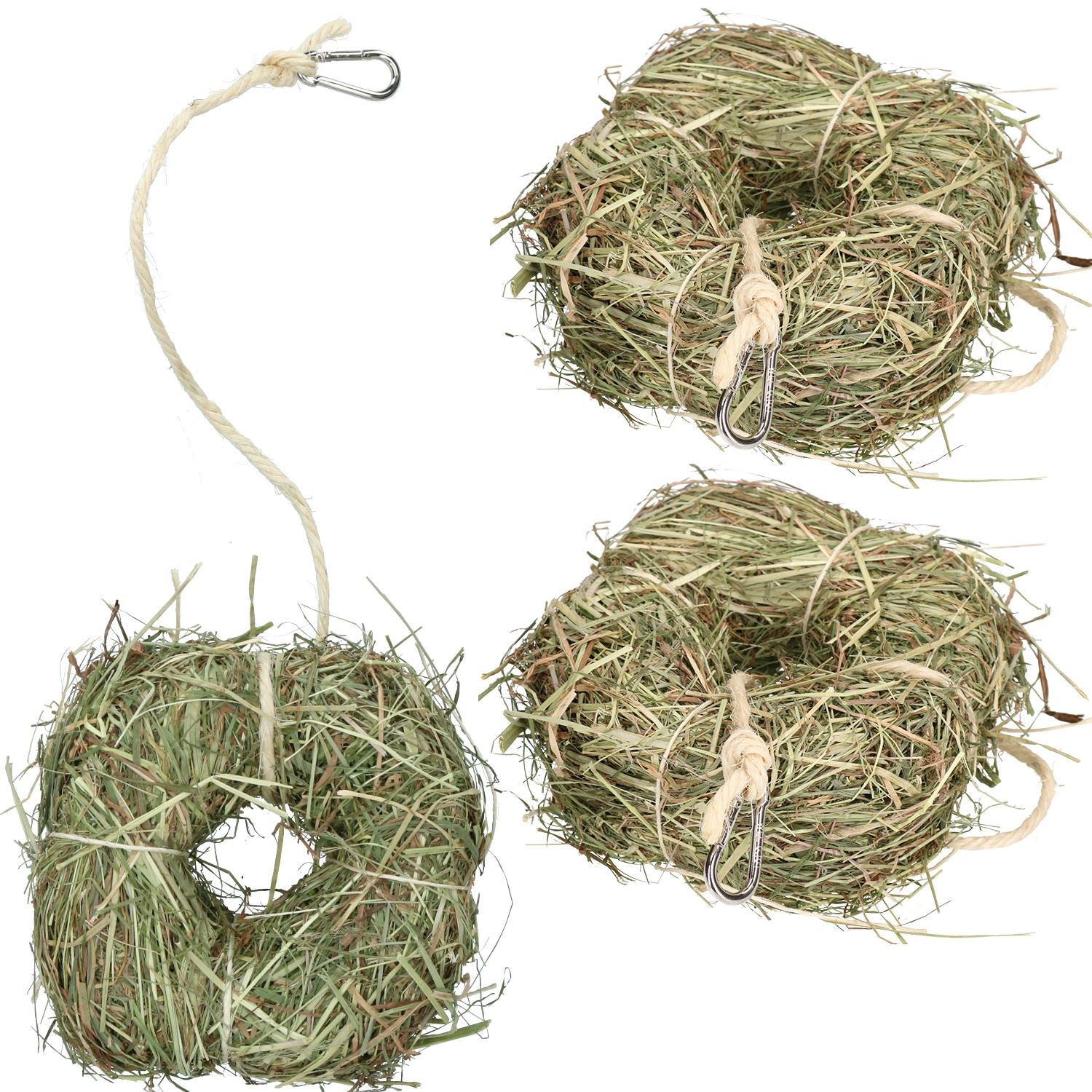 3Pk Small Animal Boredom Breaker Treat Rabbit Guinea Natural Alfalfa Hay Ring