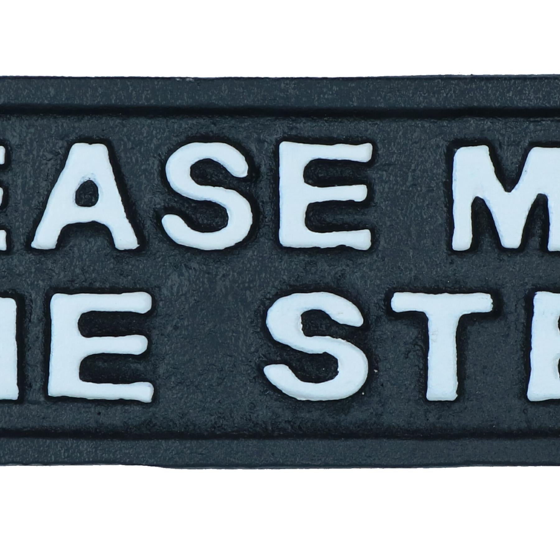 Please Mind The Step Cast Iron Sign Plaque Black Garden Garage Safety Work