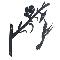 Metall Kolibri Baum Silhouette mit Befestigungsplatte Dekor Garten Ornament Geschenk