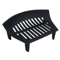 Grille de foyer de 14 po pour foyer de 16 po en fonte avec panier avant ouvert noir