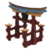 Décoration d'aquarium aquatique Ornement de porte Torii japonaise 11x14x18cm