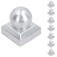 Round Metal Fence Post Caps 75mm or 100mm Protector Cover Brown or Silver