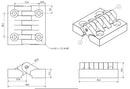 Black Polyamide Hinge Reinforced Plastic 48x49mm Italian Made Industrial Quality