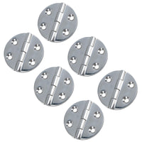 Polished Door Circular Hinge Stainless Steel 64mm diameter 316 Marine Cabin