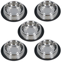 Stainless Steel Medium Non Slip Pet Bowl Dish Food Water Dogs Cats 18cm