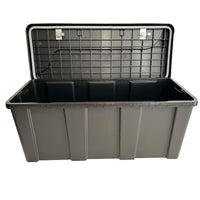 Medium Trailer Plastic Lockable Tool Box Chest Locker Storage + A-Frame Fixing Kit