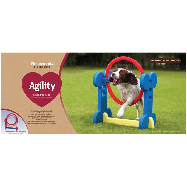 Small Dog Soft Rigid Foam Easy Assemble Agility Hoop Fun Exercise 32x56x68.3cm