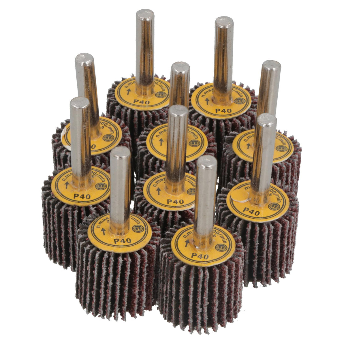 25mm 40 Grit Abrasive Flap Wheel Discs Sanding Rust Removal 6mm Shank