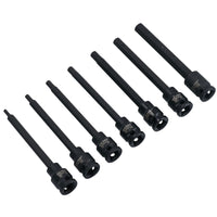 3/8in Drive Extra Long Impact Impacted Hex Allen Key Sockets 3mm – 10mm 7pc