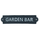 Garden Bar Sign Cast Iron Sign Plaque Wall Door Fence Gate Post House Yard Pub