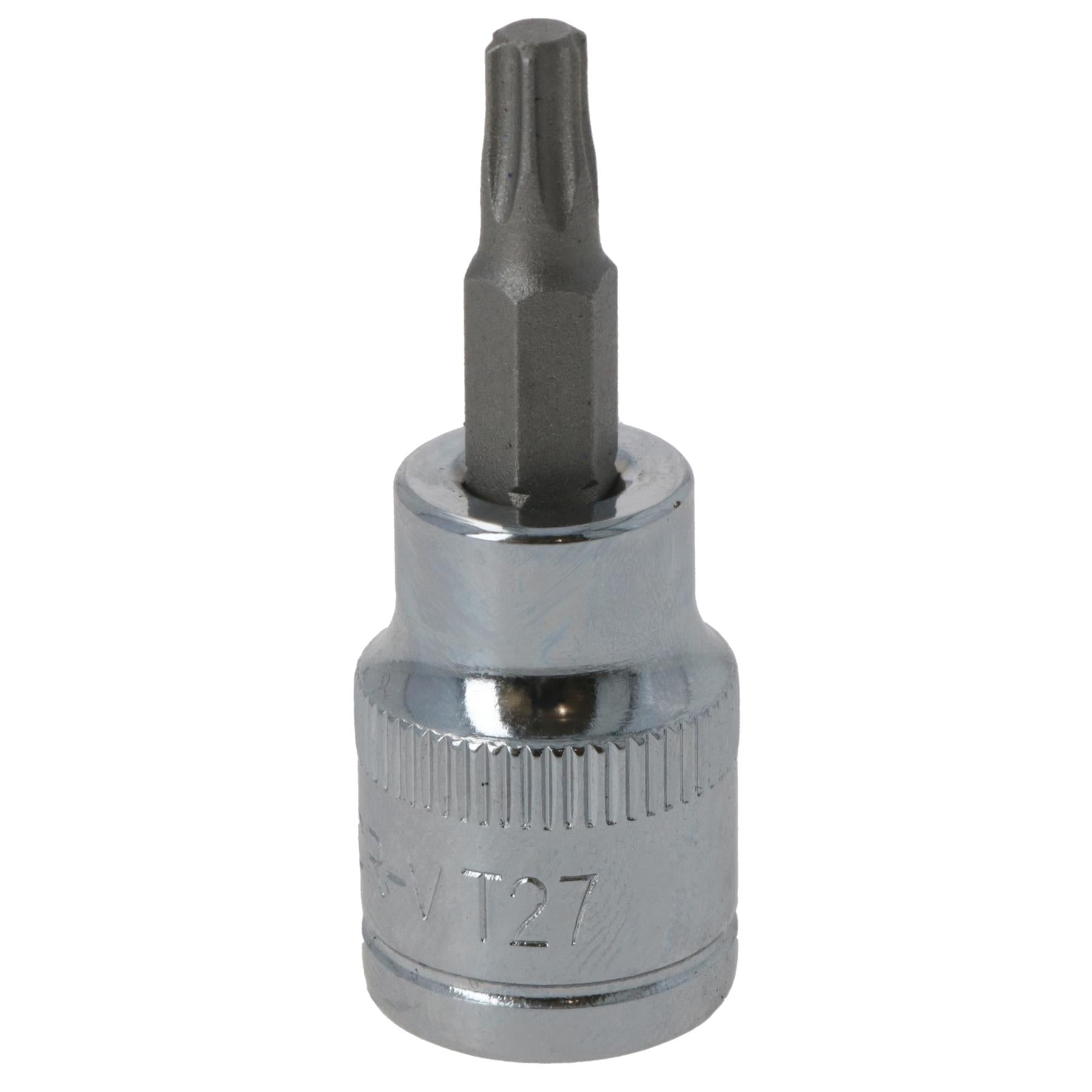 T27 Male Torx Bit Star Socket 3/8" Drive Standard Internal Chrome Vanadium Steel