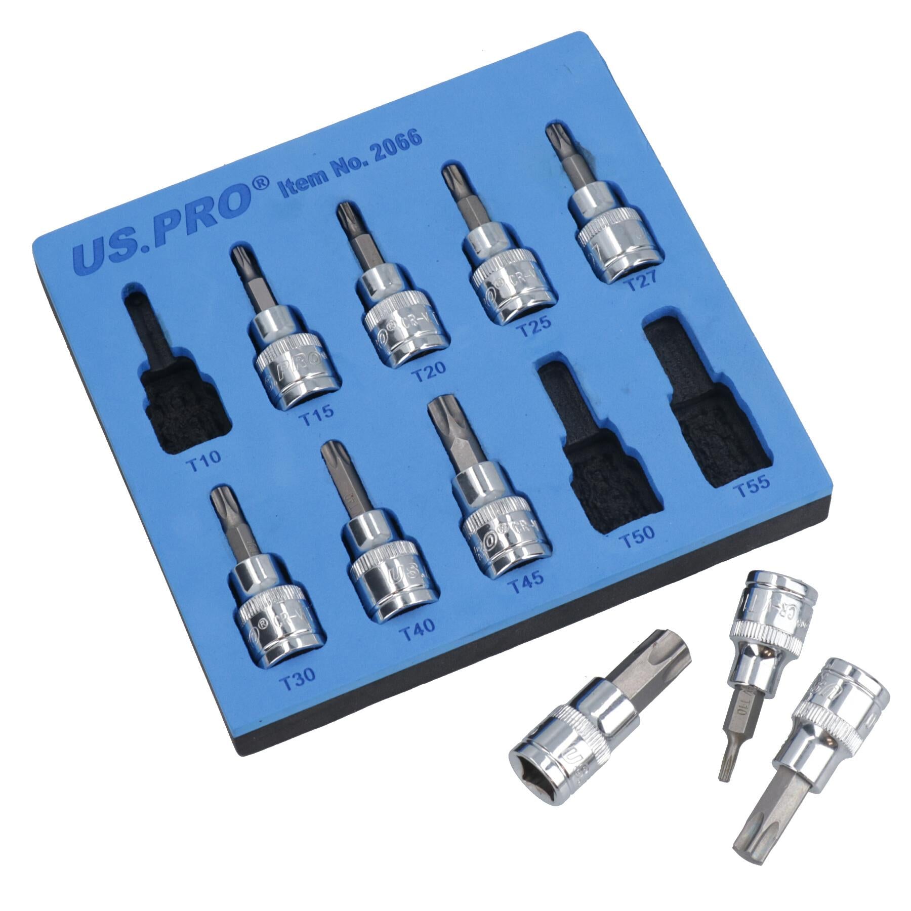 Innensechskant- und Torx-Sternschlüssel-Bitsatz 3/8" Dr-Steckschlüsseleinsatz H2 - H10 und T10 - T55
