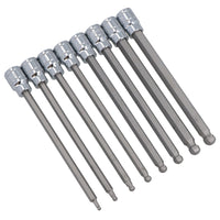 3/8 Zoll Antrieb, metrisch, extra lang, Inbusschlüssel, Kugelkopf-Steckschlüsseleinsätze, 3–10 mm, 8 Stück