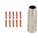 1 shroud & 10 x 0.8mm Round Contact Tips MIG Welding Binzel Style MB15 Torch