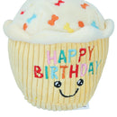 Joyeux anniversaire Cupcake jaune en peluche pour chien avec couinement pour chien