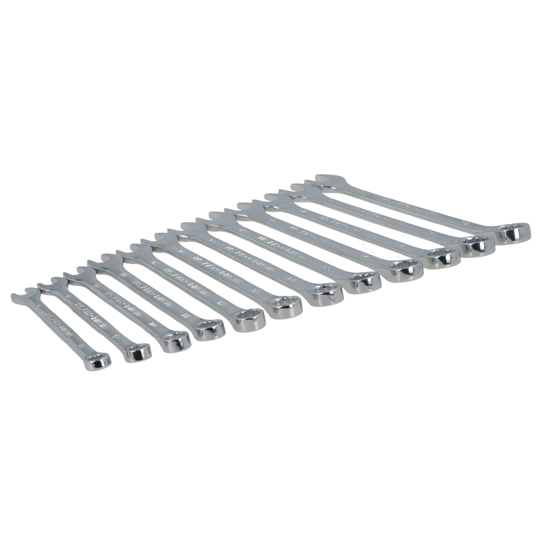 Metrischer Ringmaulschlüsselsatz, offener Ring, 8–19 mm, 12-teilig