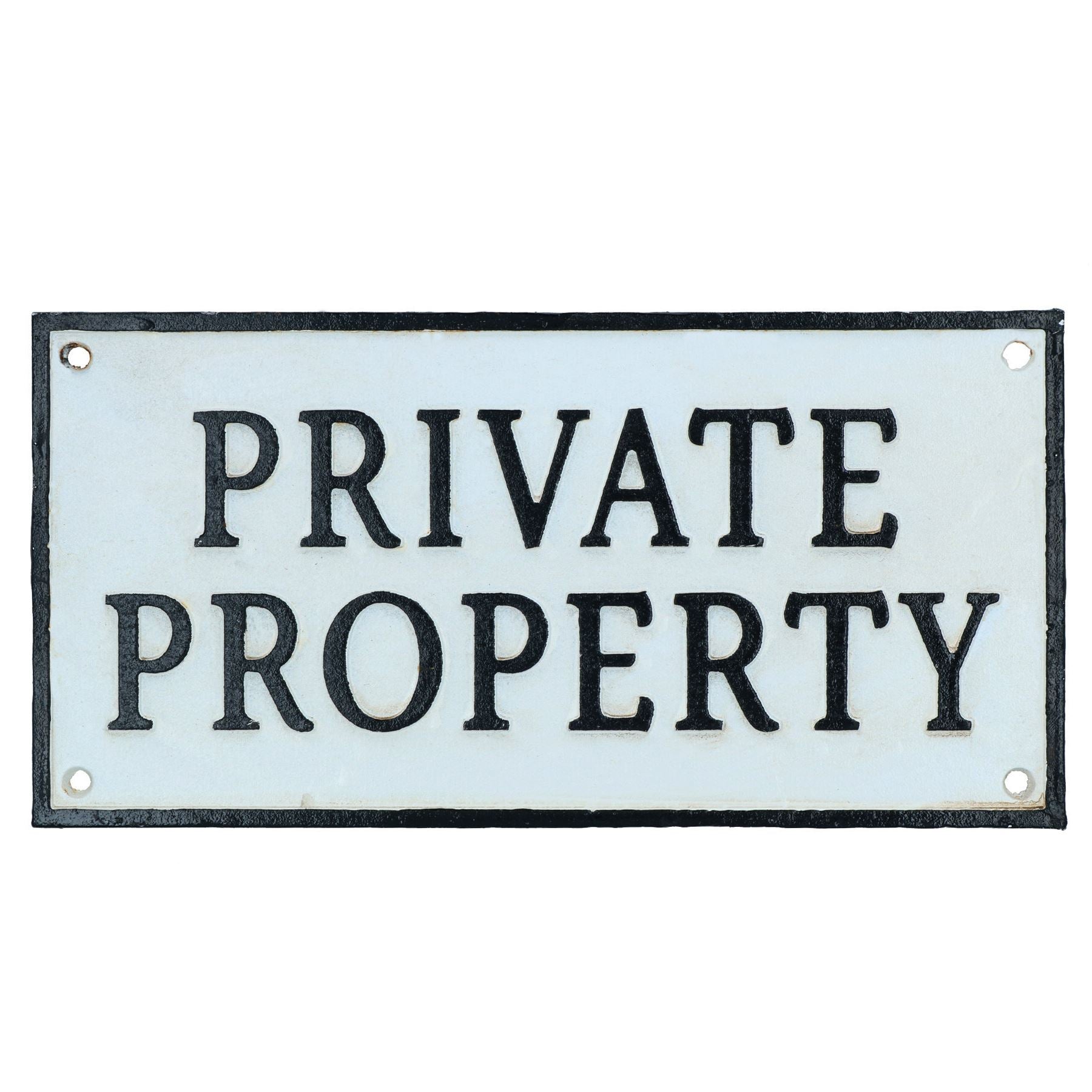 Plaque en fonte pour propriété privée, porte, mur, maison, jardin, portail, poteau, cour