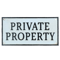 Private Property Cast Iron Sign Plaque Door Wall House Garden Gate Post Yard