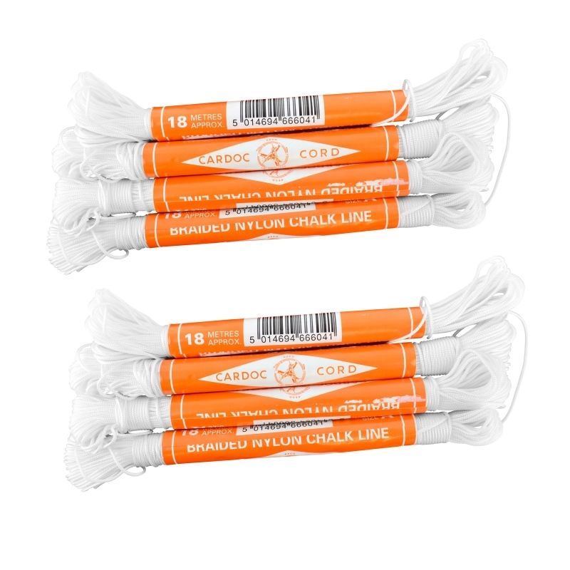 Cardoc Cord Braided Nylon Chalk Brick Line Size B 18m Building (8 Pack) TE453