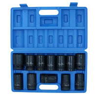 Douilles métriques doubles profondes à entraînement de 1 po, 6 pans simples, 24 mm - 41 mm, 12 pièces