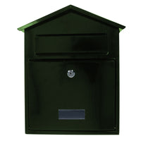 Letter Post Mail Box Metal Green Wall Door Gate Fence Garden House Lockable