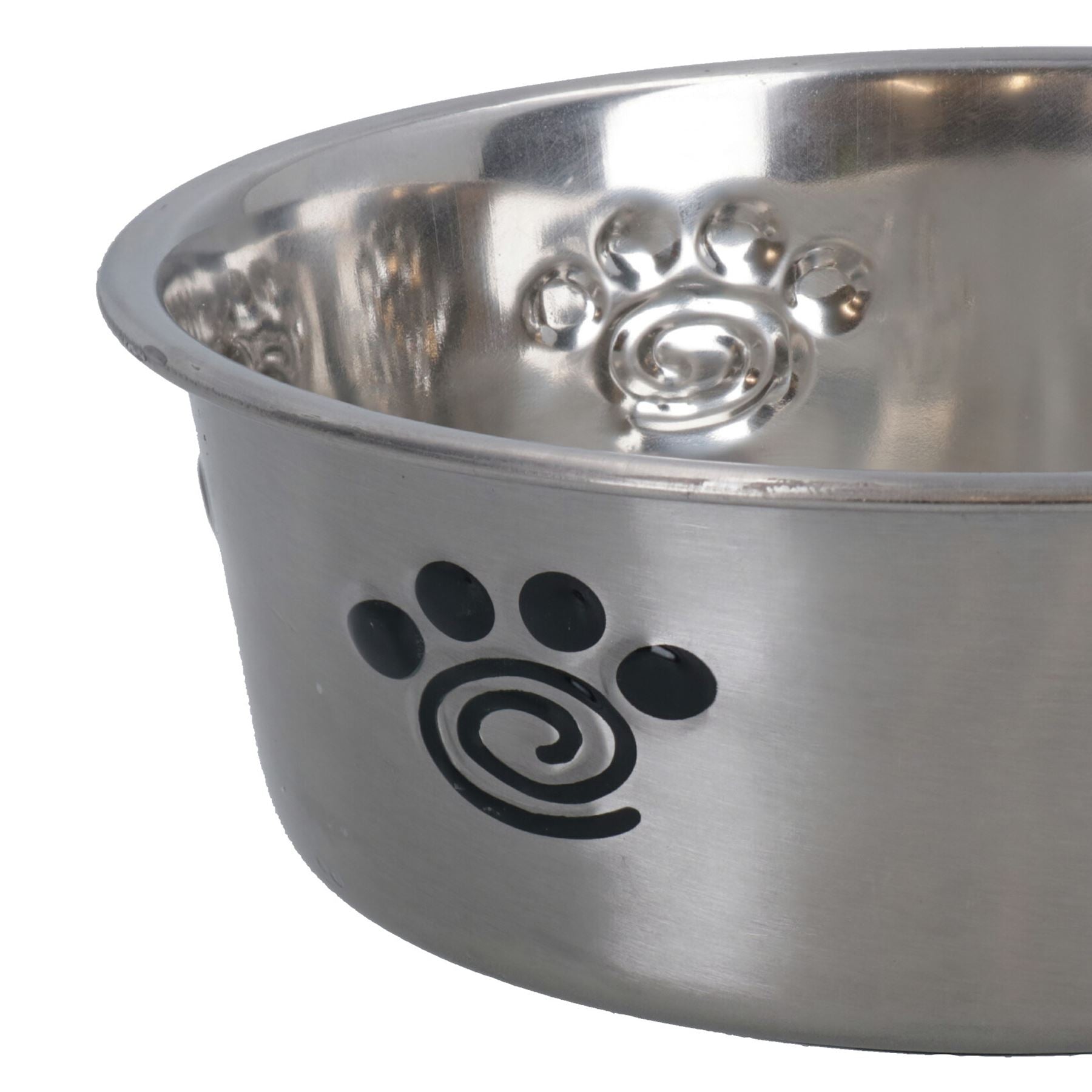 1 gamelle robuste et antidérapante en argent pour chien et chiot, gamelle pour nourriture et eau, 16 cm