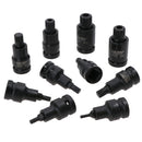 1/2in Drive Spline Triple Square Male Tamper Shallow Impact Sockets M4 – M18 10pc