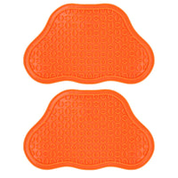 2PK Orange Interactive Dog Slow Lick Mat With Suction Cups Food Accessories