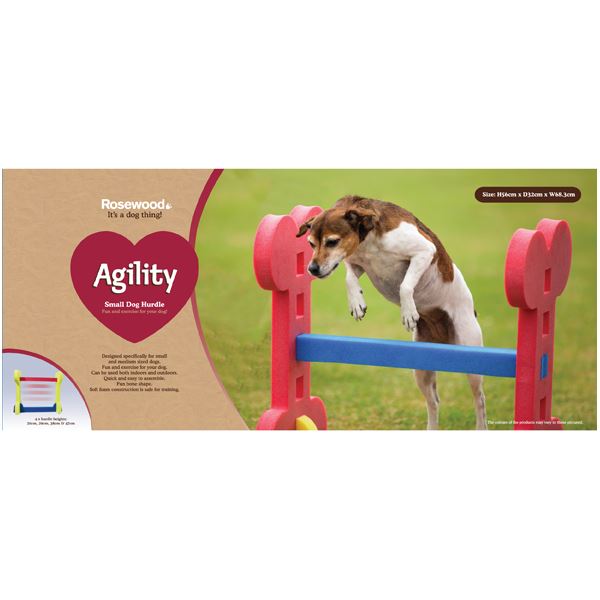 Small Dog Soft Rigid Foam Easy Assemble Agility Hurdle Fun Exercise 32x56cm