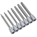 3/8" Antrieb, extralanger Außenvielzahn-Bit, Dreikant-Steckschlüsseleinsätze M4 - M10, 7-teiliger Satz