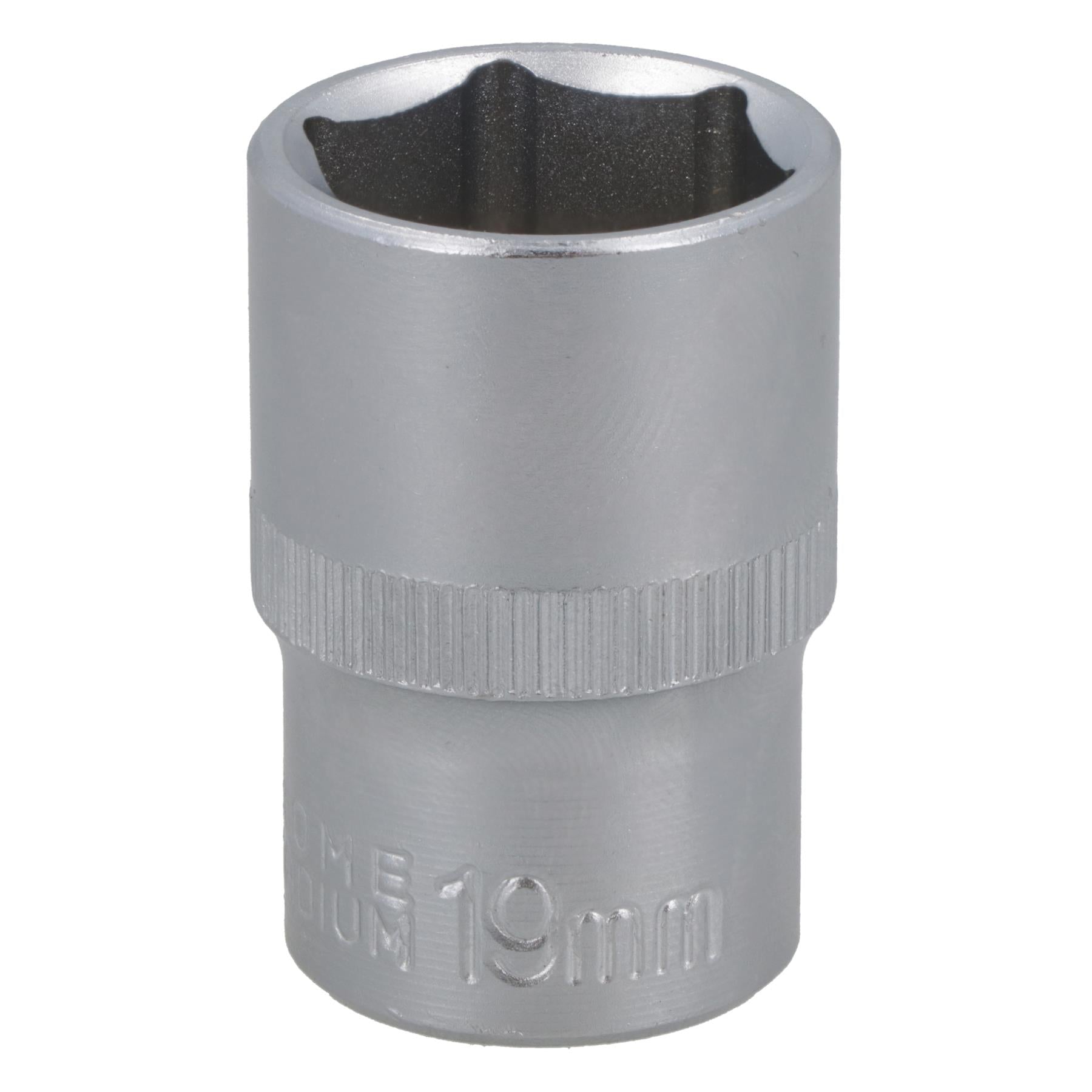 Douille à 6 pans 1/2" 19 mm Super Lock métrique peu profonde CRV à poignée moletée TE797