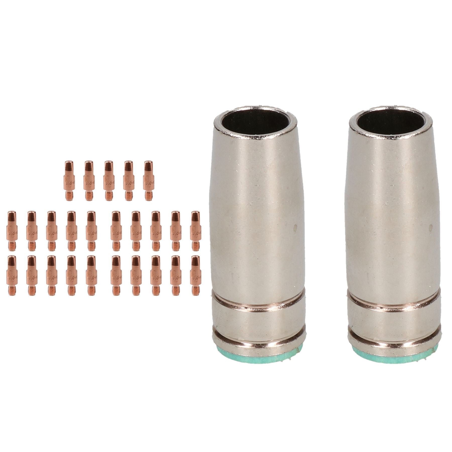 2 shroud & 25 x 1.0mm Contact Tips MIG Welding Binzel Style Euro Torch MB25