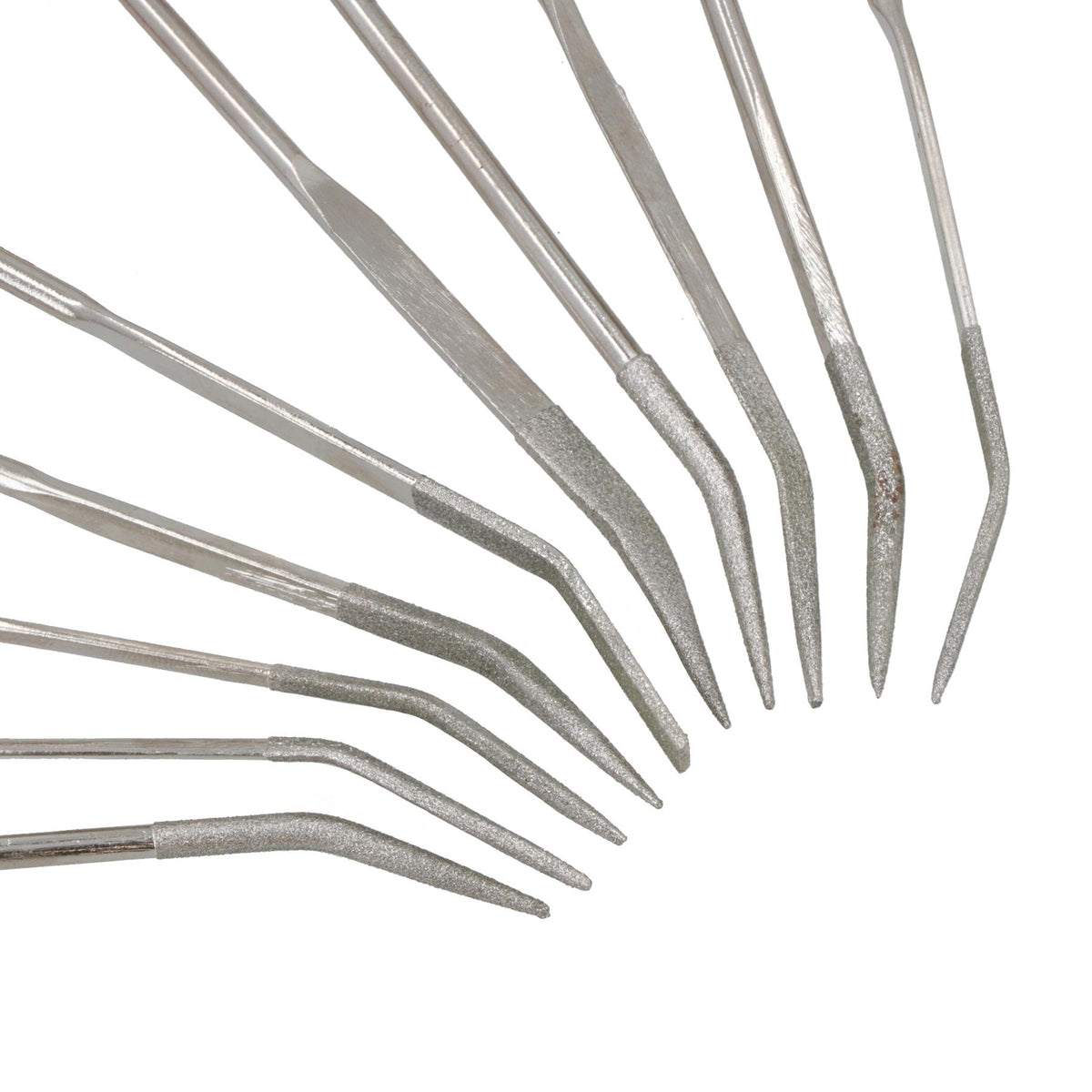 Angled Diamond Needle File Set For Jewellery Making Craft Work 140mm 10pc