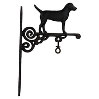 Schwarzer Labrador Retriever Hund Glocke Bauernhof Gusseisen Zeichen Plaque Tür Wand Haus