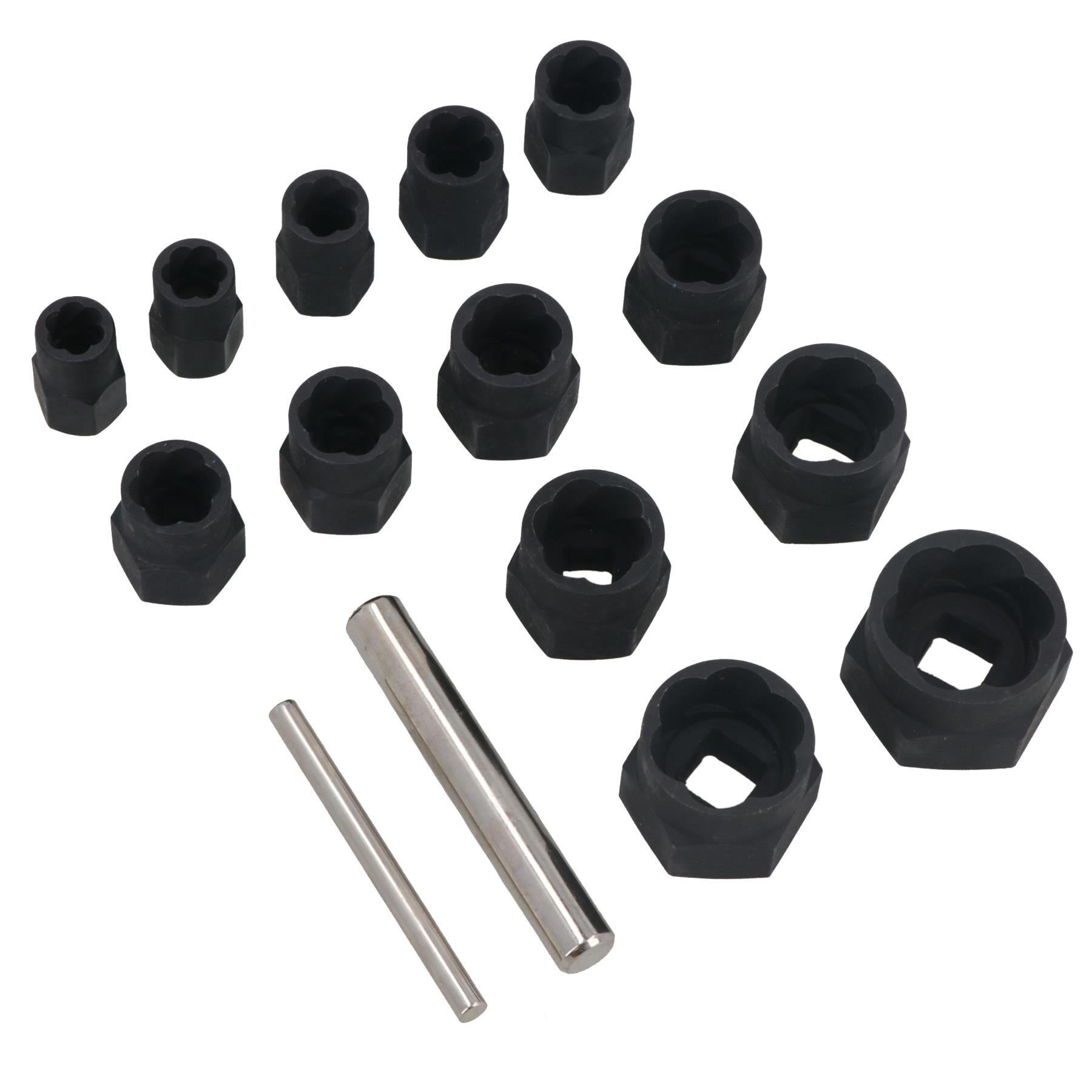 Lot de 15 douilles à écrous de roue 3/8" 1/2" pour extracteur d'écrous de blocage de roue 9-27 mm