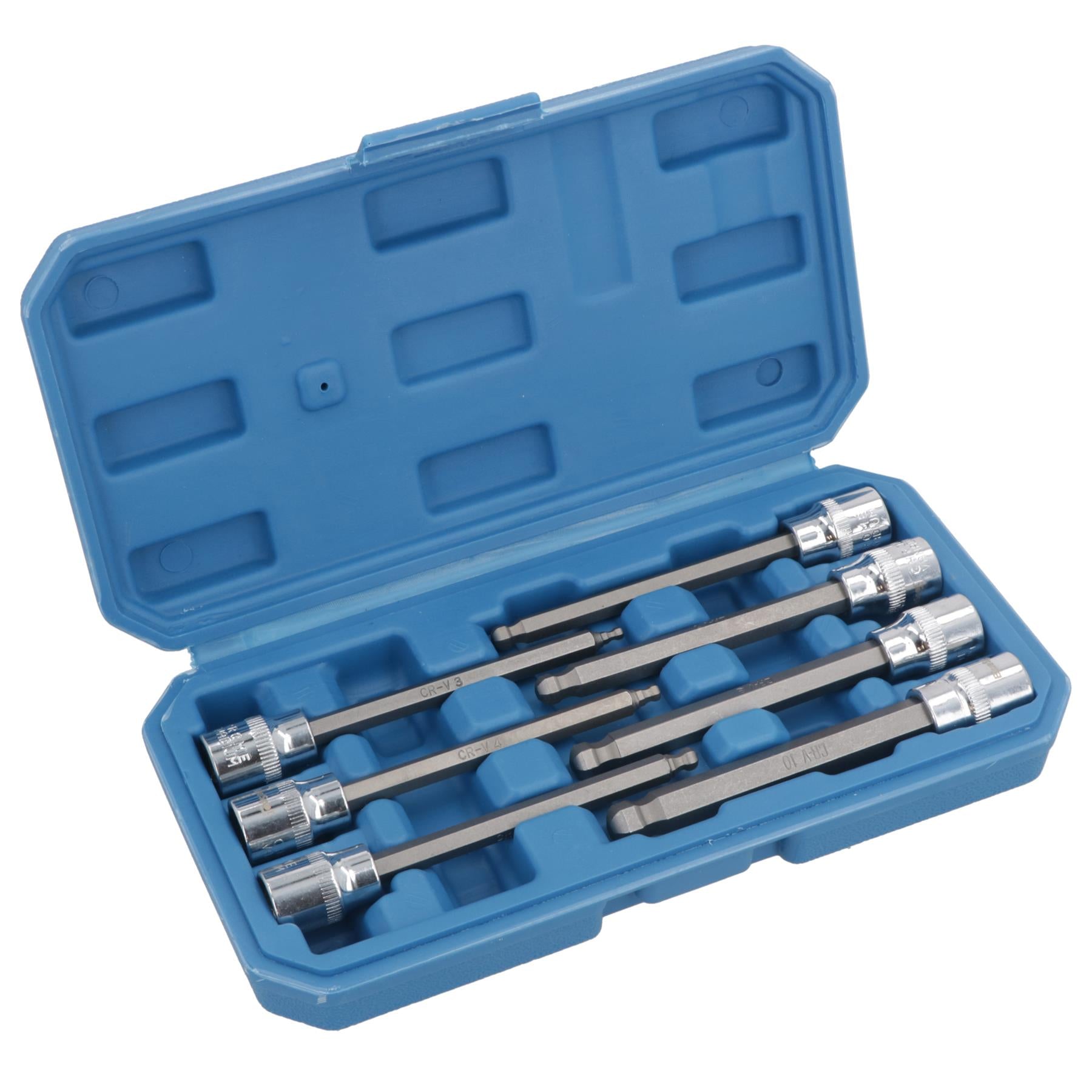 7pc 3/8" Drive Ball Ended Metric Extra Long Allen Hex Keys 3 - 10mm Bit Sockets