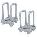 4 boulons en U et 2 plaques de base pour ressort à lames paraboliques doubles Ifor Williams 115 x 53 mm