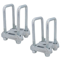 4 boulons en U et 2 plaques de base pour ressort à lames paraboliques doubles Ifor Williams 115 x 53 mm